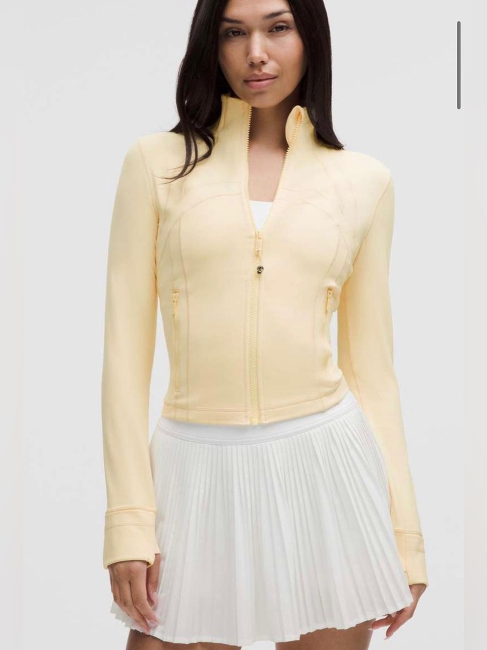 lululemon athletica Pale Yellow Zip Bomber Jacket
